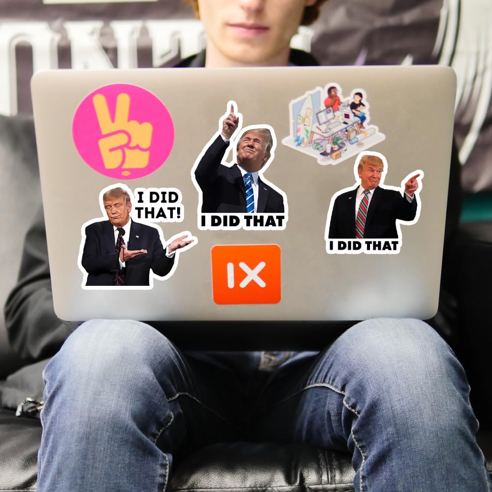 I Did That Trump Stickers, 200 Pcs I Did That Trump Stickers, Funny I Did That Stickers, Mixed 5 Different Patterns, 3'' Large S